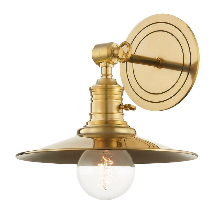 Hudson Valley 8320-AGB One Light Wall Sconce, Aged Brass