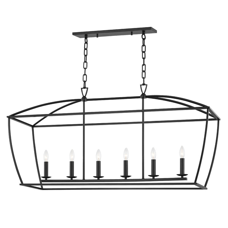Hudson Valley 8348-AI Six Light Island Pendant, Aged Iron