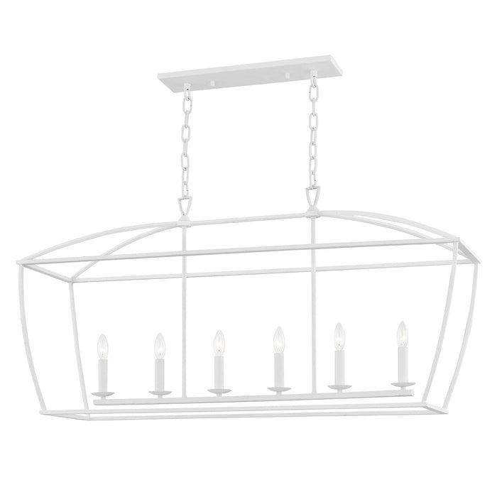 Hudson Valley 8348-WP Six Light Island Pendant, White Plaster