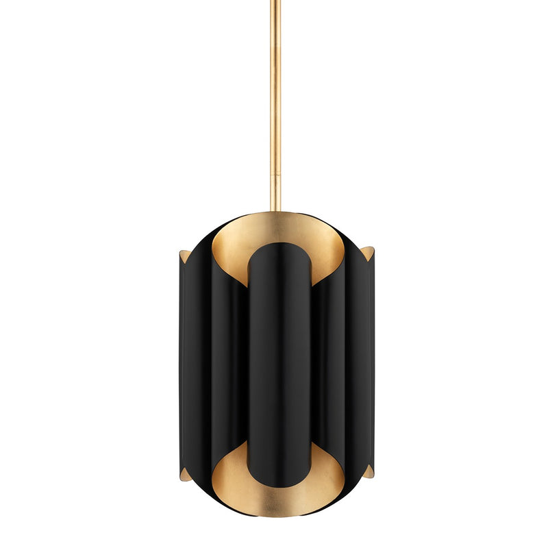 Hudson Valley 8513-GL/BK Six Light Pendant, Gold Leaf/Black