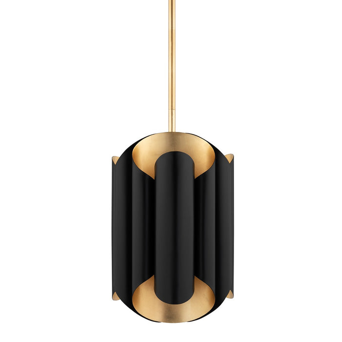 Hudson Valley 8513-GL/BK Six Light Pendant, Gold Leaf/Black