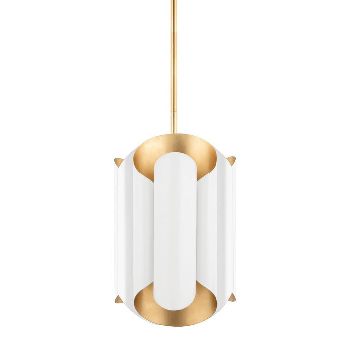 Hudson Valley 8513-GL/WH Six Light Pendant, Gold Leaf/White
