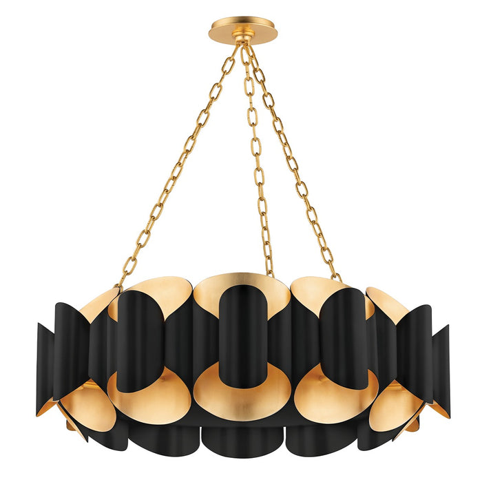 Hudson Valley 8534-GL/BK 12 Light Chandelier, Gold Leaf/Black
