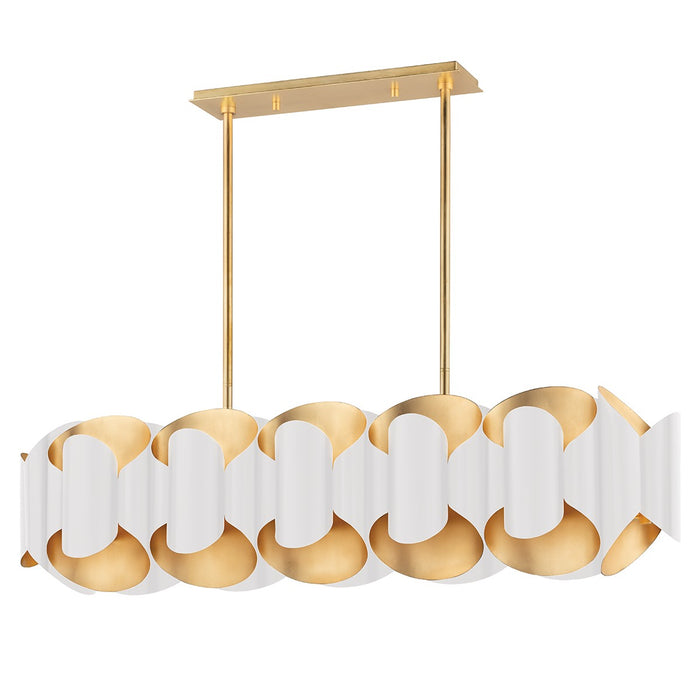 Hudson Valley 8546-GL/WH 12 Light Island Pendant, Gold Leaf/White