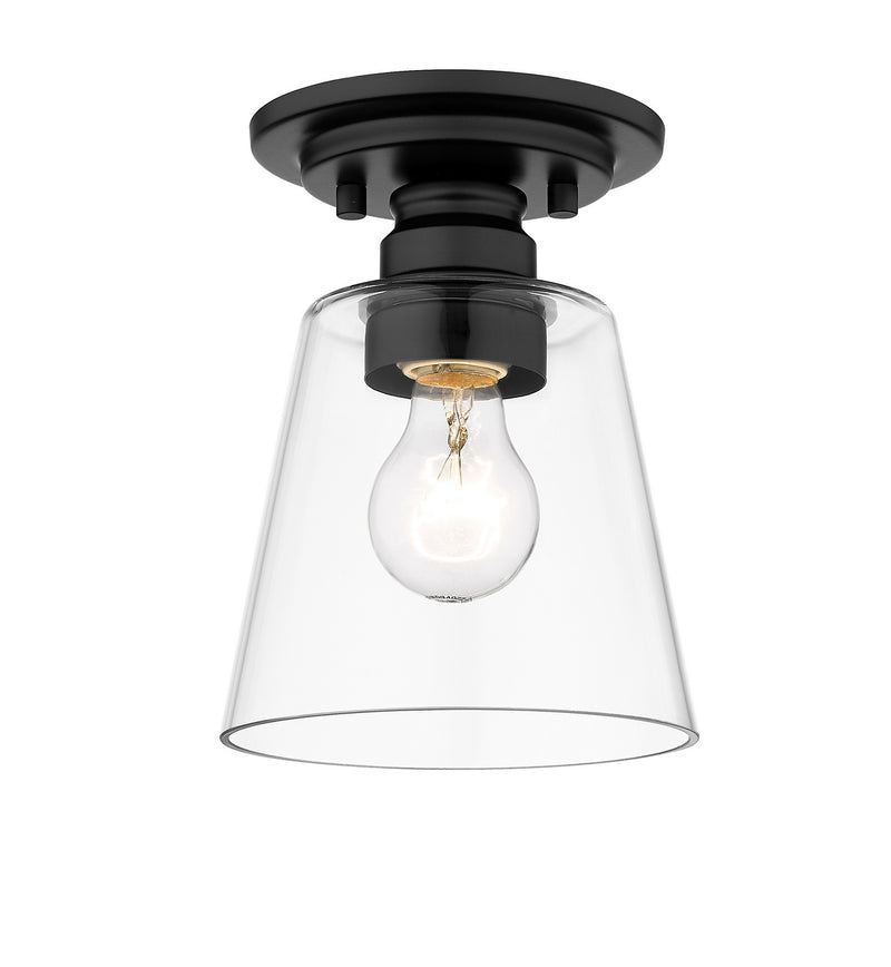 Z-Lite 428F1-MB One Light Flush Mount, Matte Black