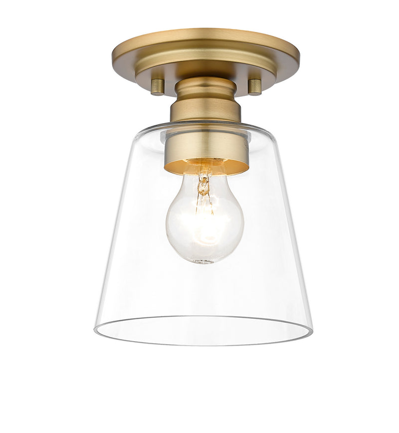 Z-Lite 428F1-OBR One Light Flush Mount, Olde Brass