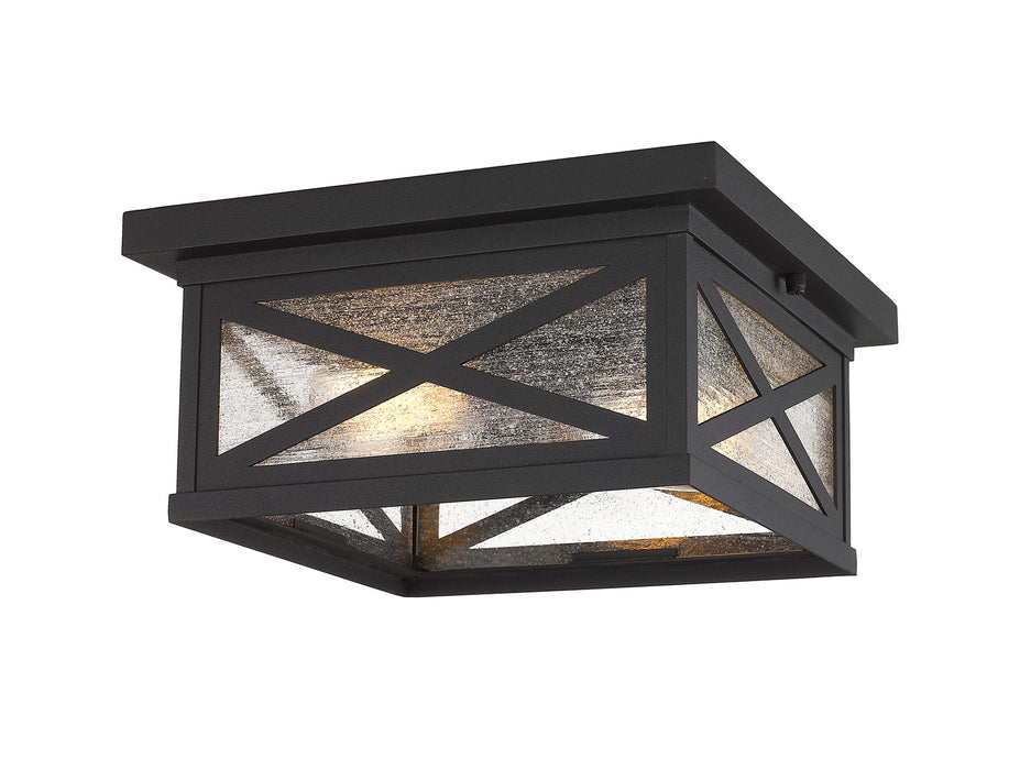 Z-Lite 583F-BK Two Light Outdoor Flush Mount, Black
