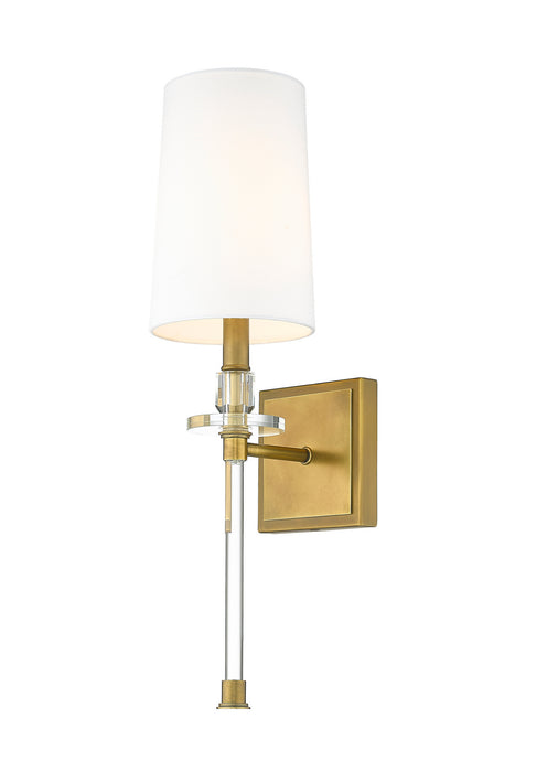 Z-Lite 803-1S-RB-WH One Light Wall Sconce, Rubbed Brass