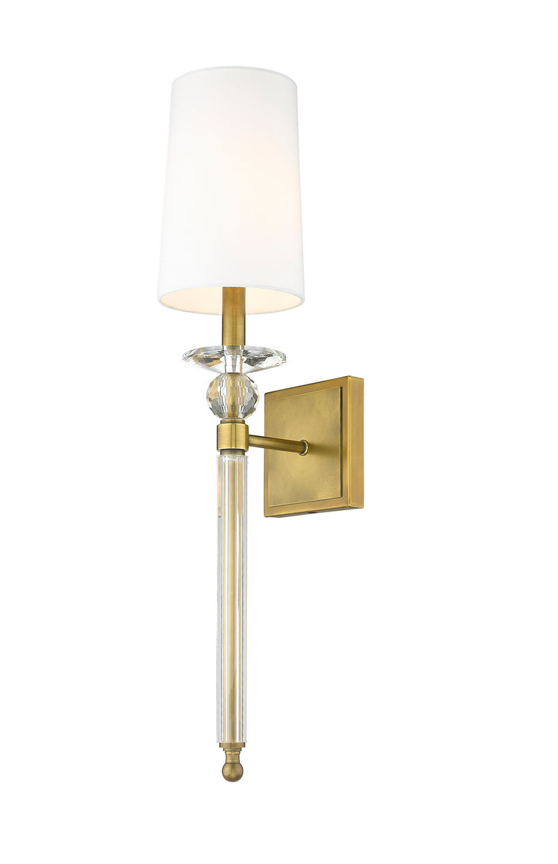 Z-Lite 804-1S-RB-WH One Light Wall Sconce, Rubbed Brass