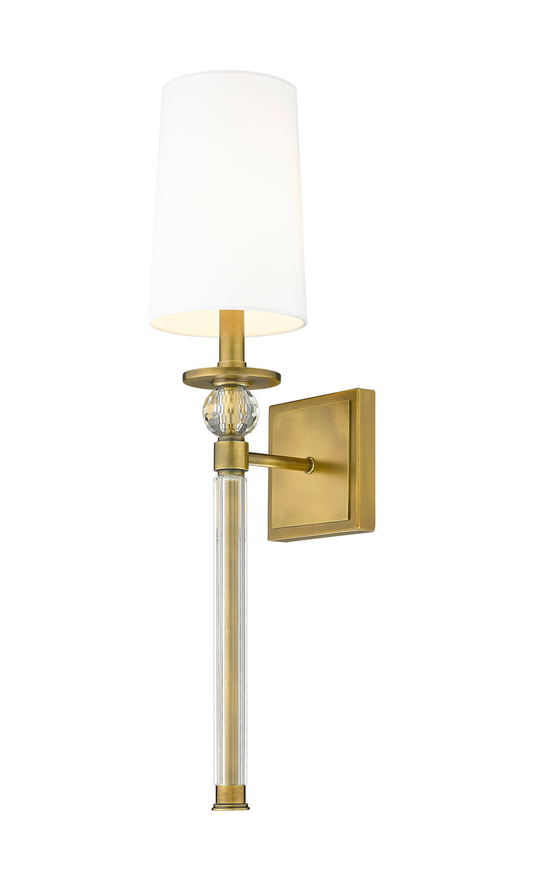 Z-Lite 805-1S-RB-WH One Light Wall Sconce, Rubbed Brass