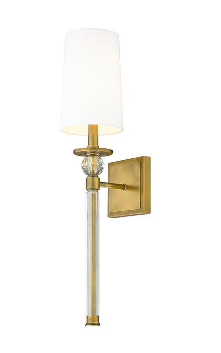 Z-Lite 805-1S-RB-WH One Light Wall Sconce, Rubbed Brass