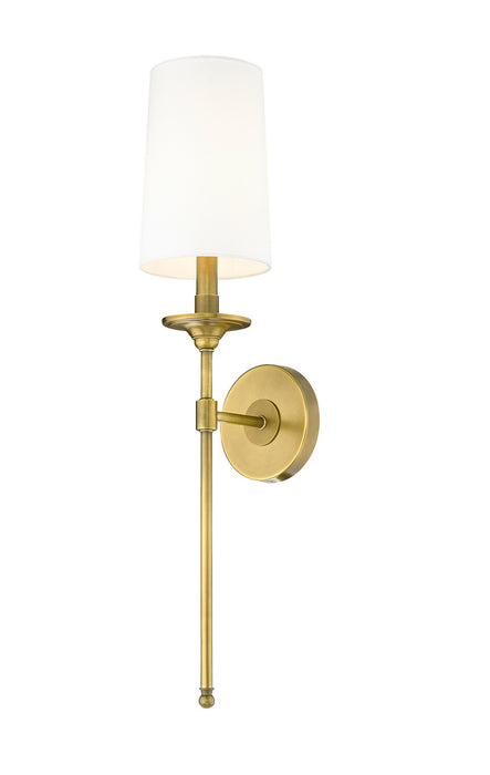 Z-Lite 807-1S-RB-WH One Light Wall Sconce, Rubbed Brass