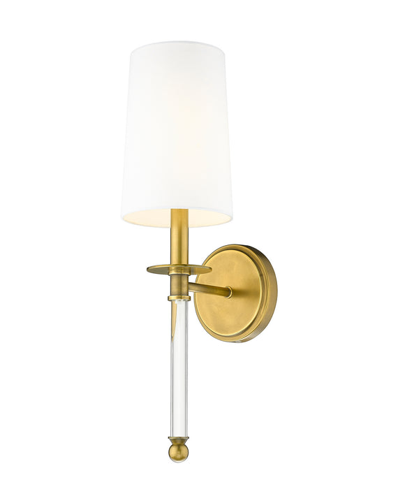 Z-Lite 808-1S-RB-WH One Light Wall Sconce, Rubbed Brass