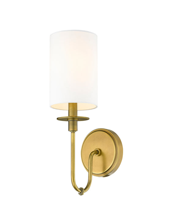 Z-Lite 809-1S-RB-WH One Light Wall Sconce, Rubbed Brass