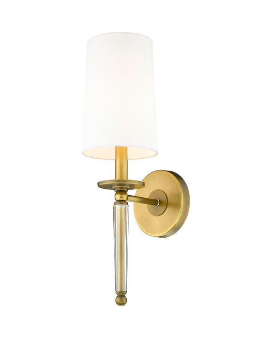 Z-Lite 810-1S-RB-WH One Light Wall Sconce, Rubbed Brass