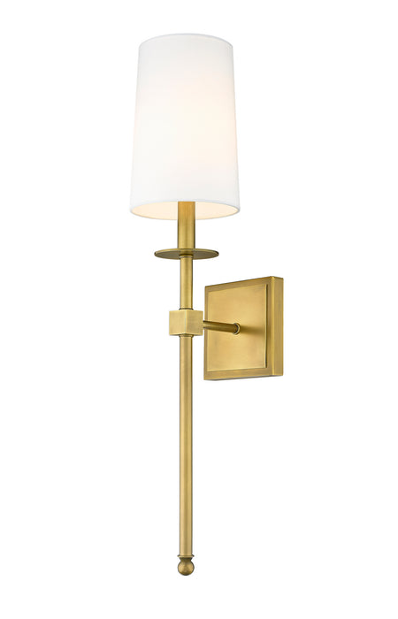 Z-Lite 811-1S-RB-WH One Light Wall Sconce, Rubbed Brass