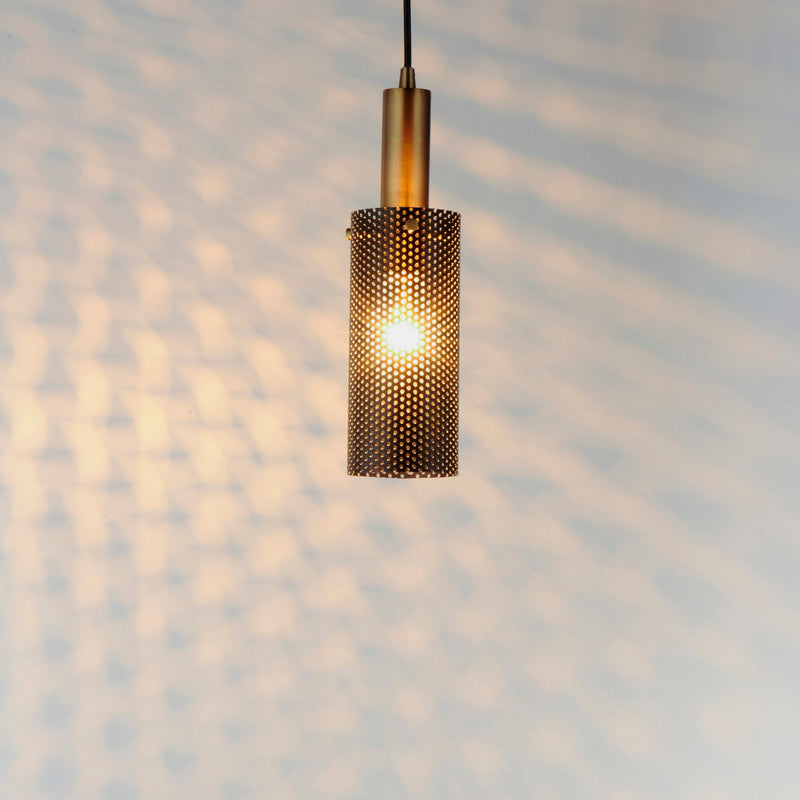 Maxim 10081BKSBR One Light Mini Pendant, Black / Satin Brass