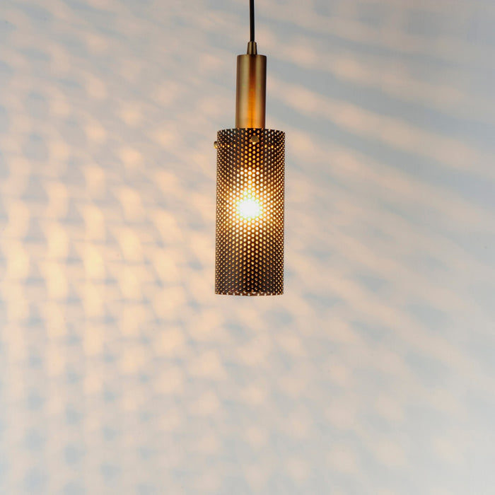 Maxim 10081BKSBR One Light Mini Pendant, Black / Satin Brass