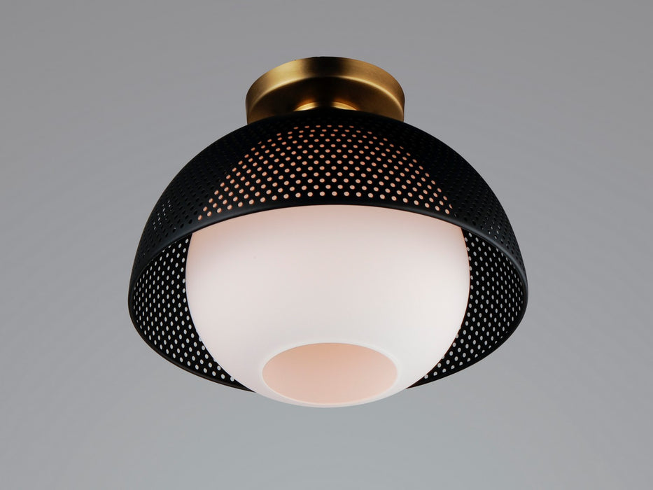 Maxim 10083WTBKSBR One Light Flush Mount, Black / Satin Brass