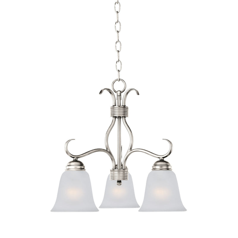 Maxim 10122FTSN Three Light Chandelier, Satin Nickel