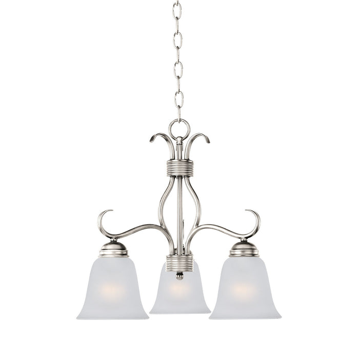 Maxim 10122FTSN Three Light Chandelier, Satin Nickel