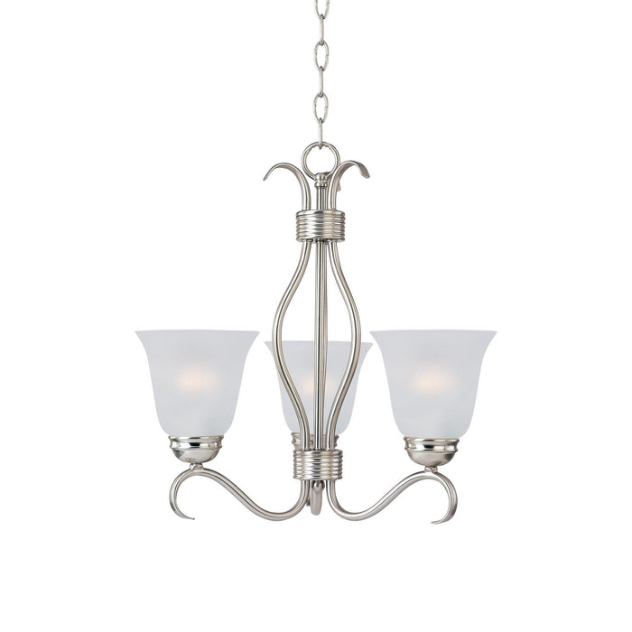 Maxim 10123FTSN Three Light Chandelier, Satin Nickel