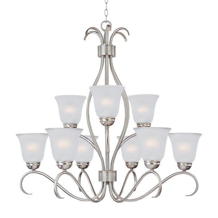 Maxim 10128FTSN Nine Light Chandelier, Satin Nickel