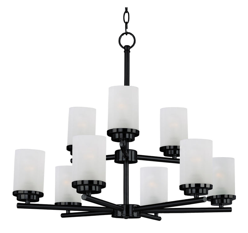 Maxim 10206FTBK Nine Light Chandelier, Black