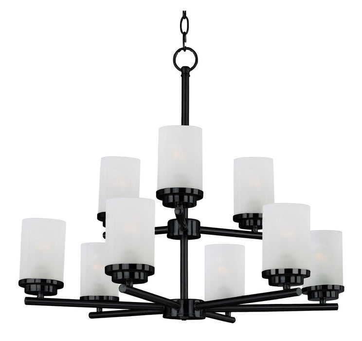 Maxim 10206FTBK Nine Light Chandelier, Black