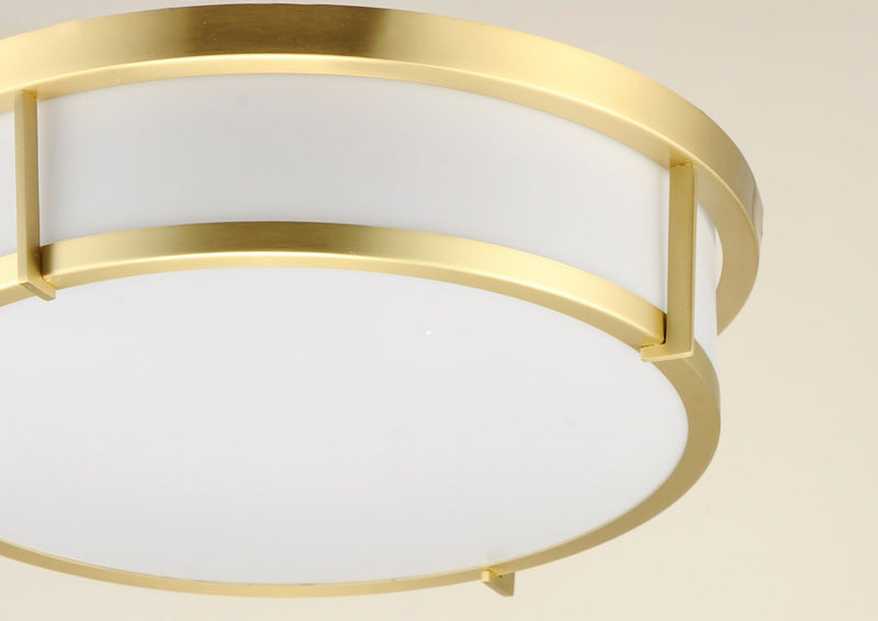 Maxim 10272WTSBR Two Light Flush Mount, Satin Brass