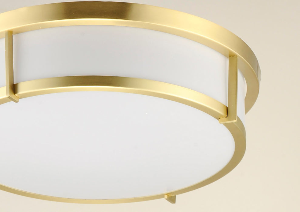 Maxim 10272WTSBR Two Light Flush Mount, Satin Brass