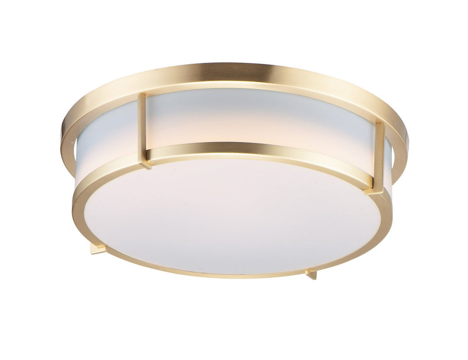 Maxim 10272WTSBR Two Light Flush Mount, Satin Brass