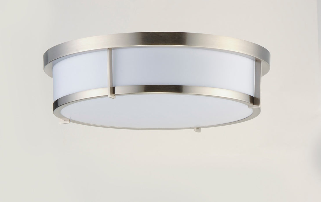 Maxim 10272WTSN Two Light Flush Mount, Satin Nickel