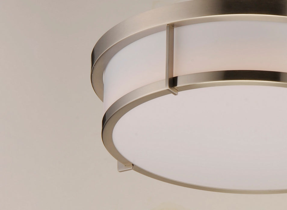 Maxim 10272WTSN Two Light Flush Mount, Satin Nickel