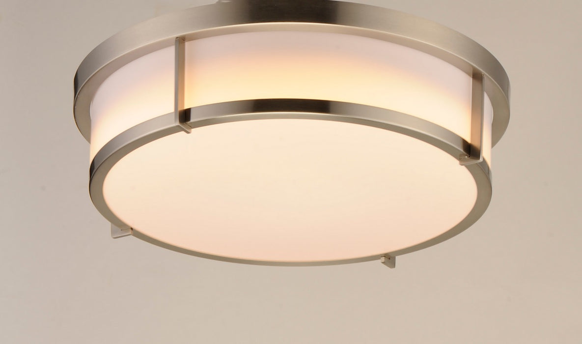 Maxim 10272WTSN Two Light Flush Mount, Satin Nickel