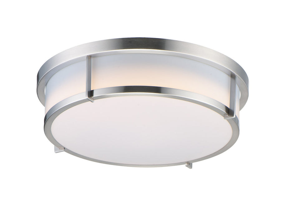 Maxim 10272WTSN Two Light Flush Mount, Satin Nickel