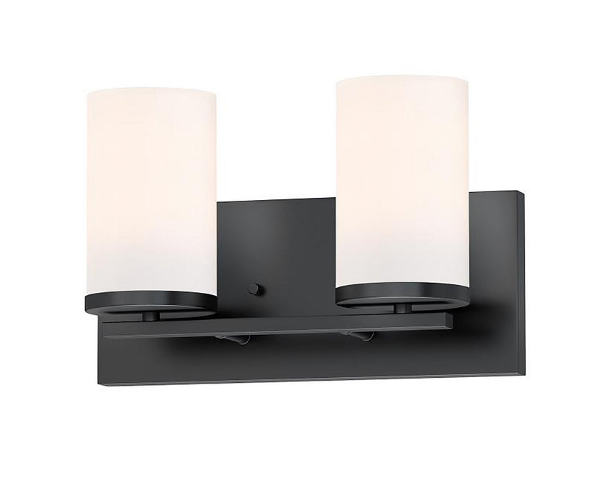 Maxim 10282SWBK Two Light Bath Vanity, Black