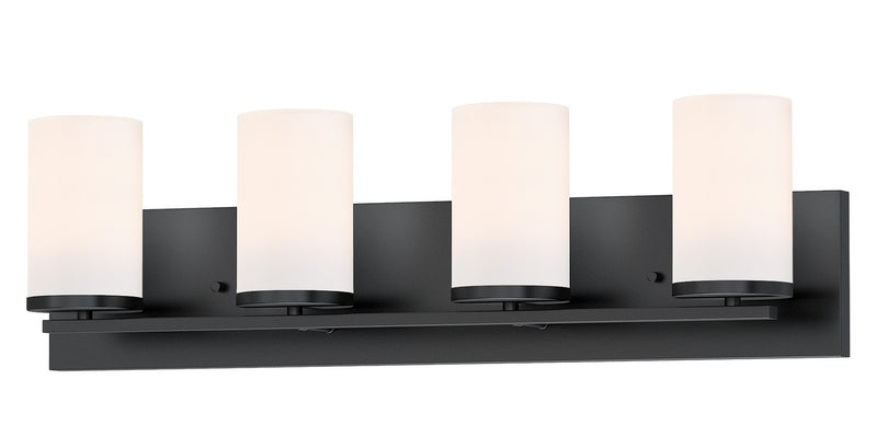 Maxim 10284SWBK Four Light Bath Vanity, Black