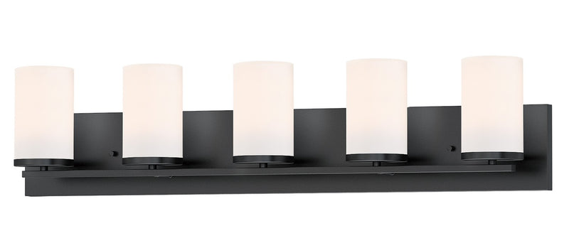 Maxim 10285SWBK Five Light Bath Vanity, Black