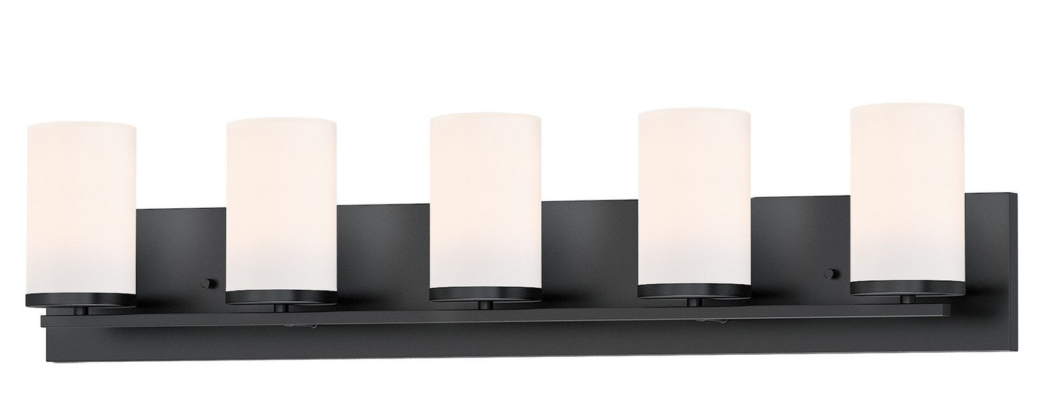 Maxim 10285SWBK Five Light Bath Vanity, Black