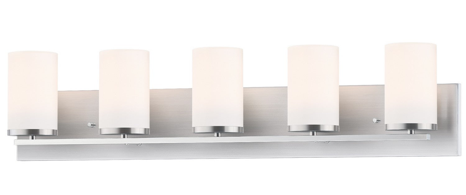Maxim 10285SWSN Five Light Bath Vanity, Satin Nickel