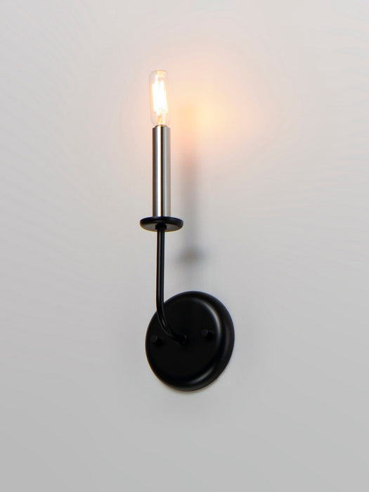 Maxim 10321BKSN One Light Wall Sconce, Black / Satin Nickel