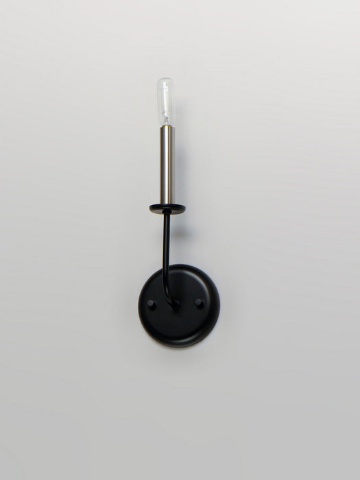 Maxim 10321BKSN One Light Wall Sconce, Black / Satin Nickel