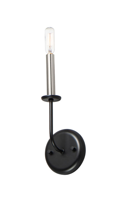 Maxim 10321BKSN One Light Wall Sconce, Black / Satin Nickel