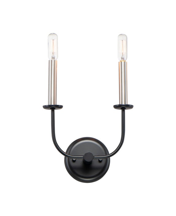 Maxim 10322BKSN Two Light Wall Sconce, Black / Satin Nickel