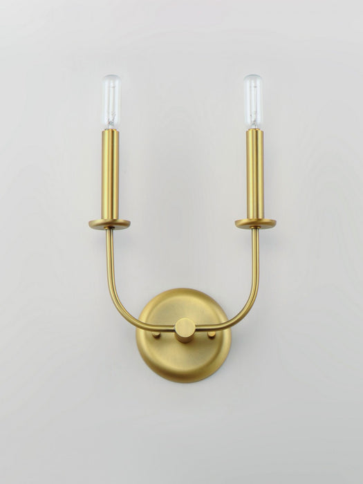 Maxim 10322SBR Two Light Wall Sconce, Satin Brass
