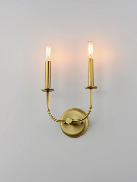Maxim 10322SBR Two Light Wall Sconce, Satin Brass