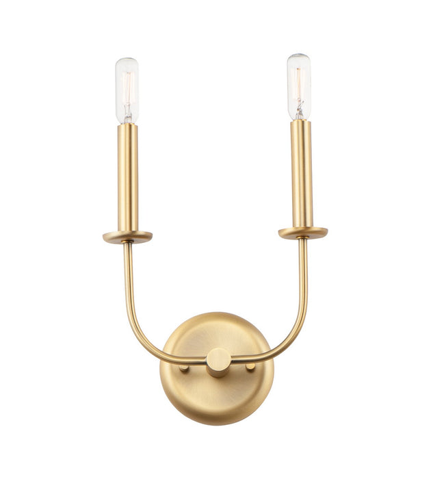 Maxim 10322SBR Two Light Wall Sconce, Satin Brass