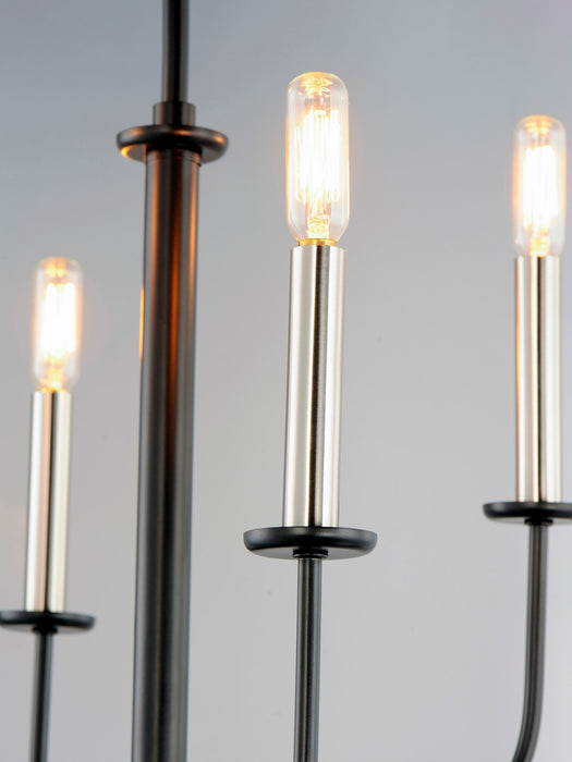Maxim 10324BKSN Four Light Chandelier, Black / Satin Nickel