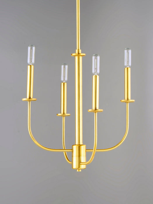 Maxim 10324SBR Four Light Chandelier, Satin Brass